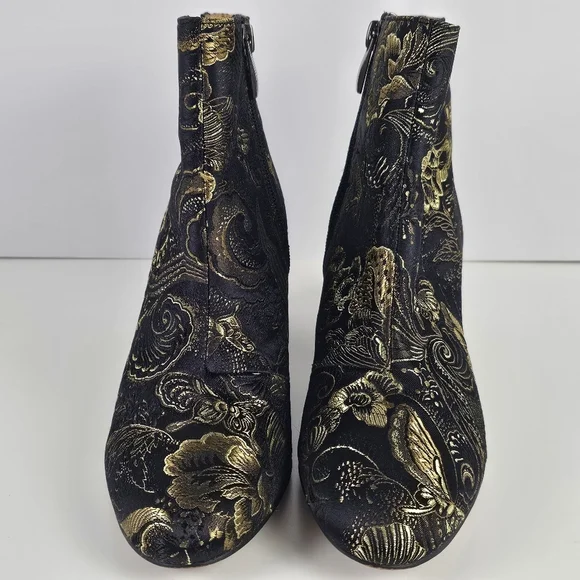 Franco Sarto Metallic / Jacquard Fabric Ankle Bootie — Women’s US 7 M - Tapestry - Picture 2 of 10